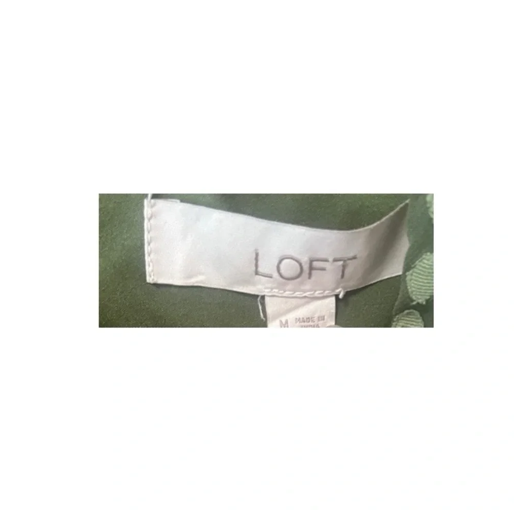 Loft Swiss Dot Floral Embroidered Puff Sleeve Blouse‎